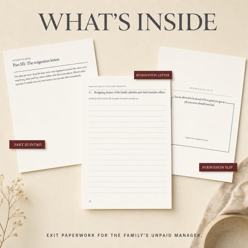 Eldest Daughter Guided Journal | Resignation Letter, Boundaries, Self Care (PDF Download) image 4