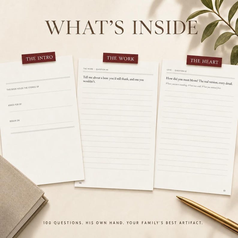 Dad Tell Me Your Story Memory Book | 100 Questions Keepsake Journal (PDF Download) image 4