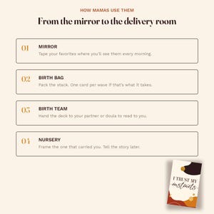 Birthing Affirmation Cards – VBAC Support, Positive Birth Journey (Digital Download)