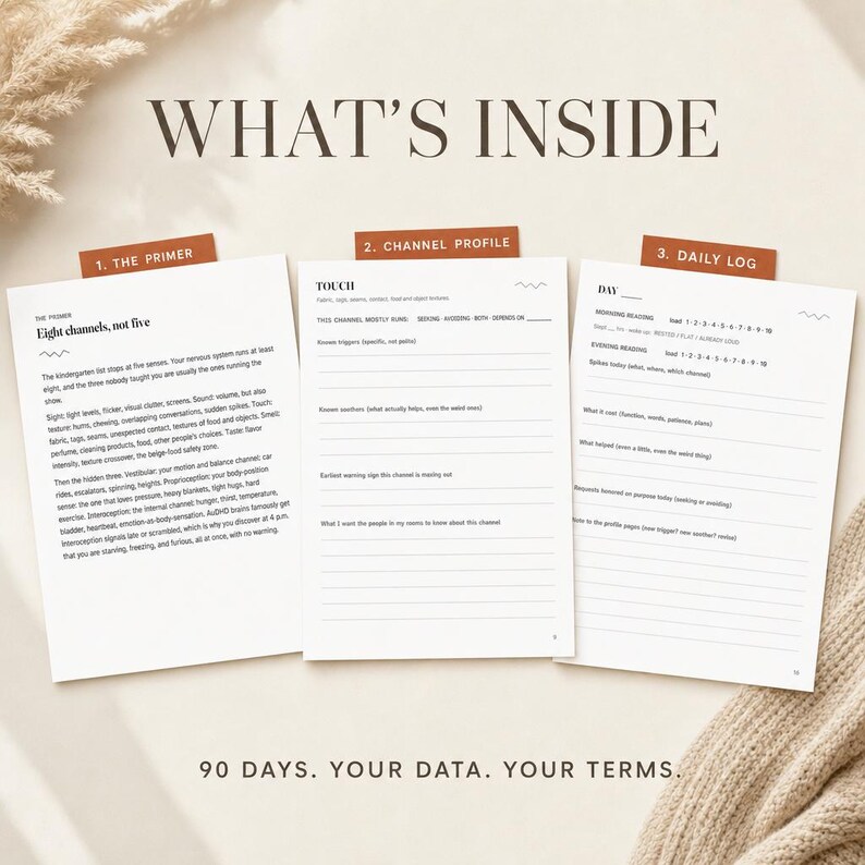 Sensory Regulation Tracker | Neurodivergent Adult Log | Overload Soothe Kit (PDF Download) image 4