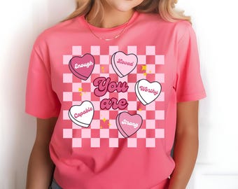 You Are Enough PNG | Retro Valentine Sublimation Design | Coquette Heart PNG | Trendy Valentine Shirt Design | Digital Download