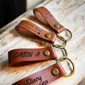 Personalized Leather Keychain, Custom Key fob, Leather keychain, Engraved Leather Keychain, Gift For Him, Wedding Gift, Anniversary Gift