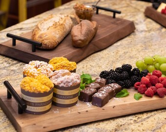 Personalized Black Walnut Charcuterie Board, Live Edge Serving Tray