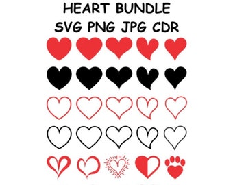 Heart SVG Bundle: Valentine's Day Cut Files (Digital Download)