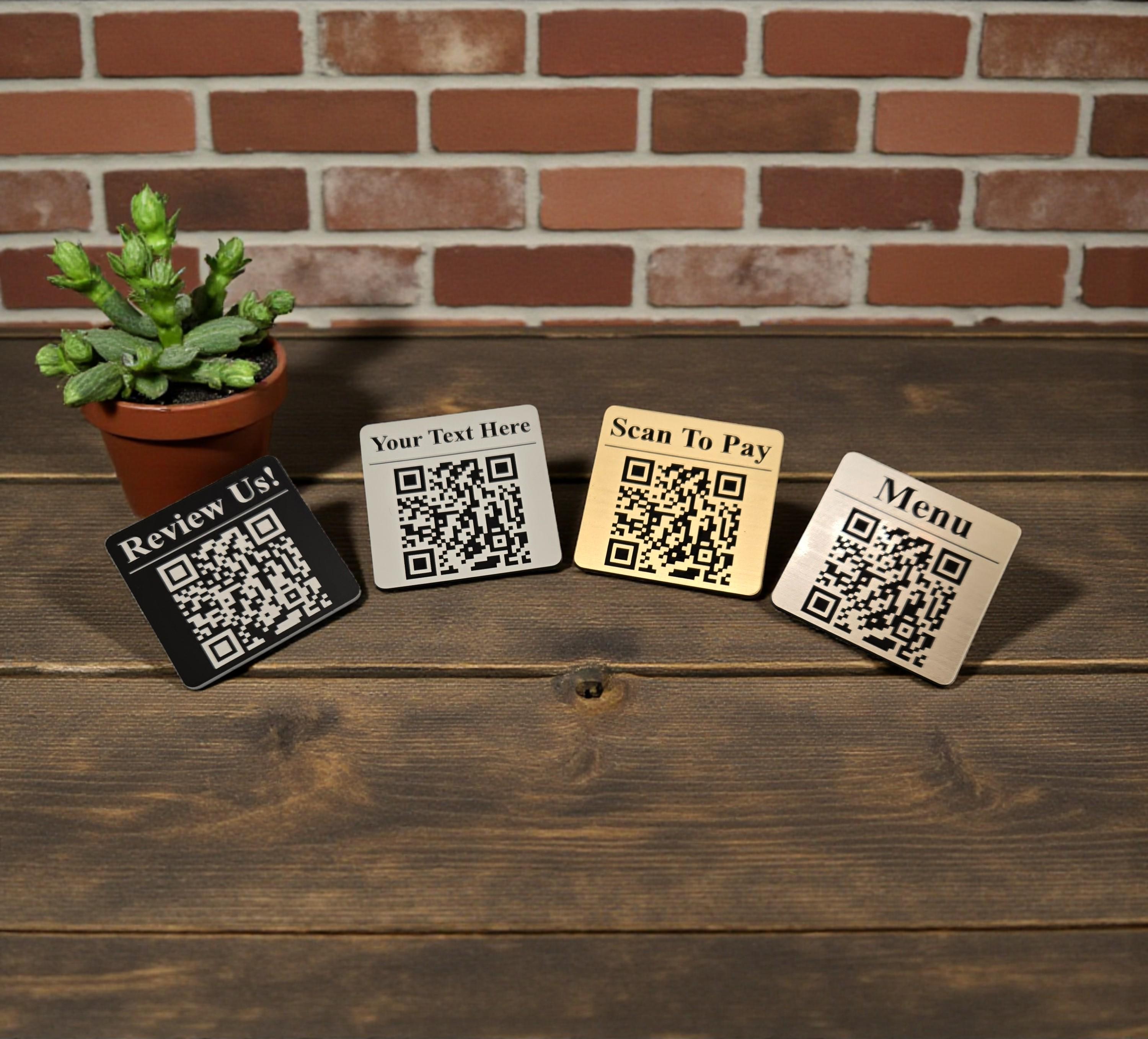 Custom QR Code Sign for Businesses. Contactless Menu, Reviews, Social ...
