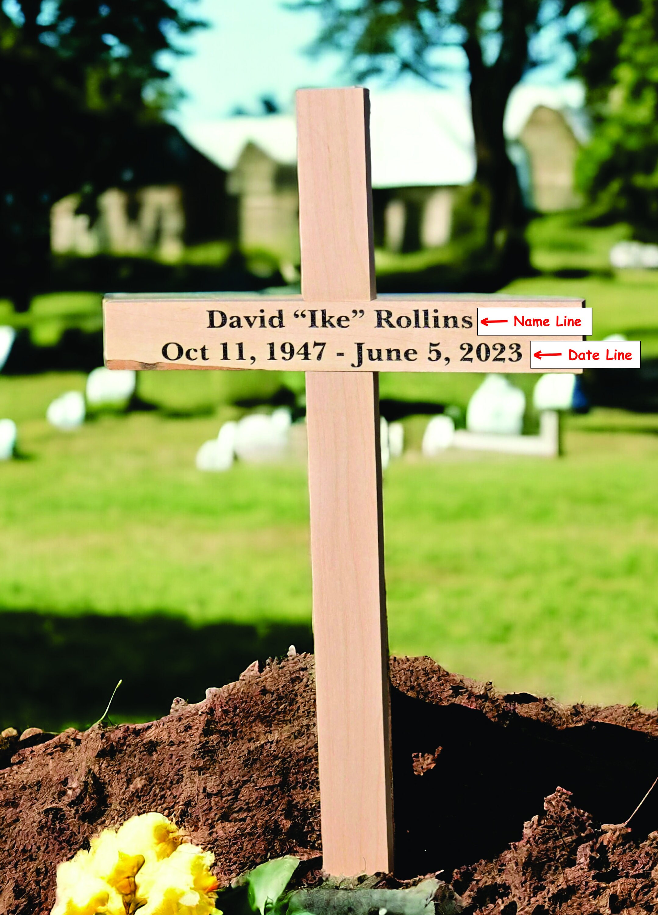 Cemetery Cross Rip Memorial Wood Cross, Custom Personalized Wood Cross, Engraved ...