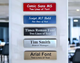 Custom Acrylic Plastic Door Name Plate: 2" x 8" Office Sign