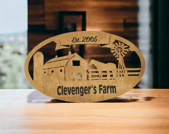Personalized Farmhouse Sign: Custom Family Name Wood Art (18"x11")