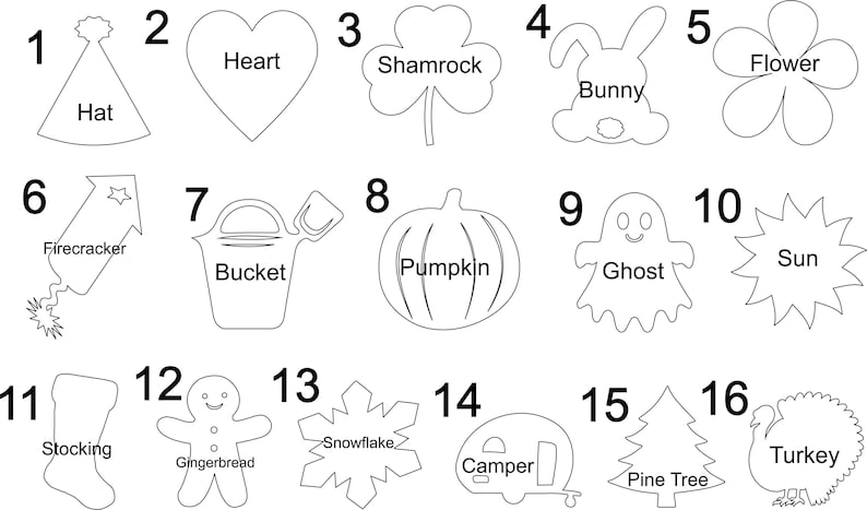 Individual pieces or 12 piece set 4" DIY Interchangeable Unfinished Wood Pieces Only, Shapes for Home Sign Kit Parties, (Sign NOT Included) image 6