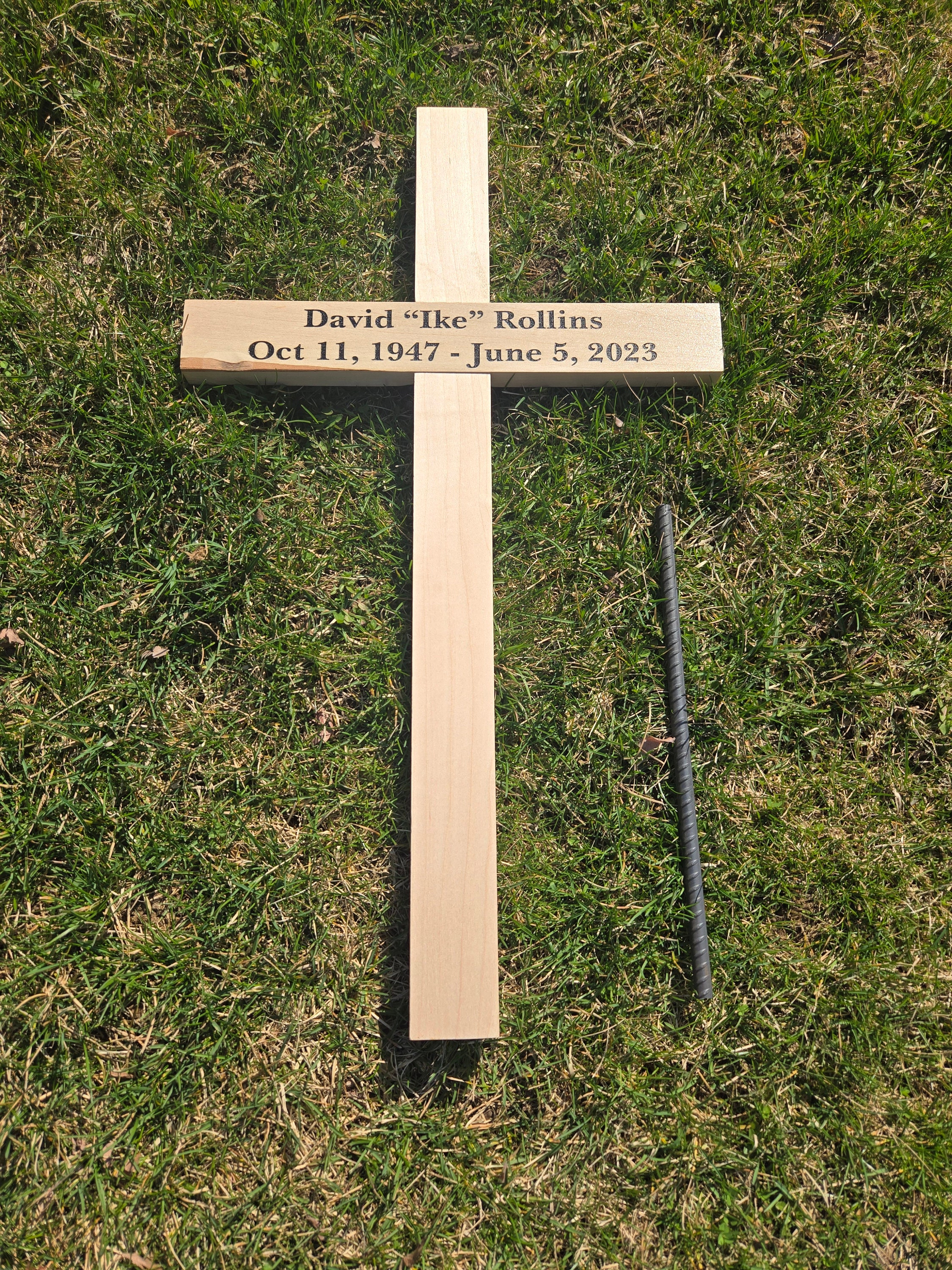 Cemetery Cross Rip Memorial Wood Cross, Custom Personalized Wood Cross, Engraved ...