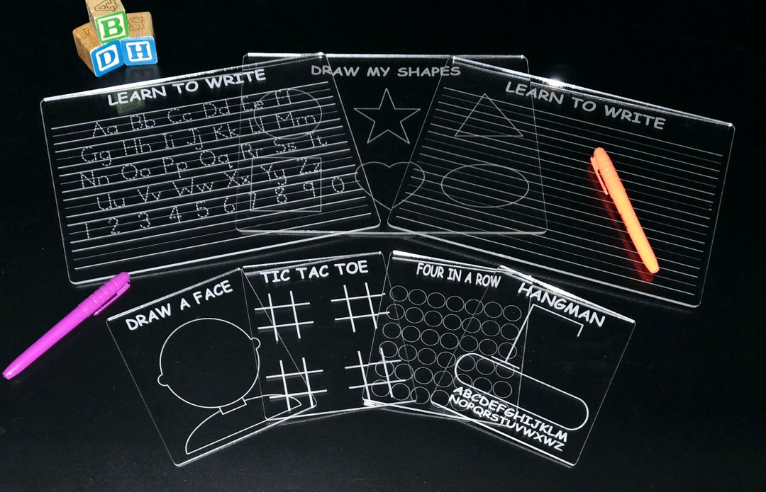 Dry Erase ABC Tracing Board Set: Handwriting Practice (SVG, PDF) - Etsy