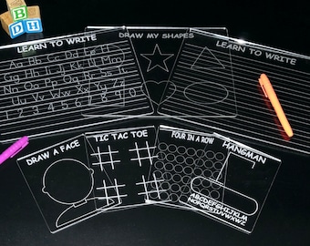 Dry Erase Tracing ABC&#39;s Board, Practice Writing, Kindergarten Learning, Learn to Write, Handwriting, SVG, Printable PDF, Digital Laser File
