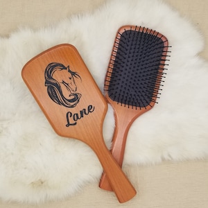 Personalized Wooden Hair Brush, Custom Engraved, Gift for Girls, Kid, Baby Shower, Mother&#39;s Day, Hairbrush for Girls, Personalized Hairbrush