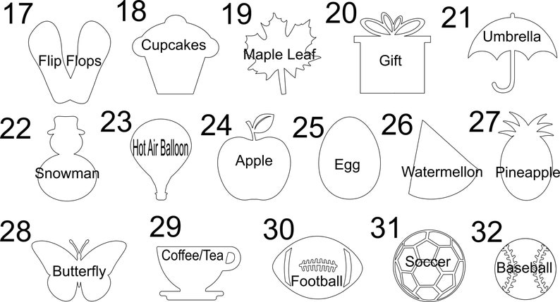 Individual pieces or 12 piece set 4" DIY Interchangeable Unfinished Wood Pieces Only, Shapes for Home Sign Kit Parties, (Sign NOT Included) image 7