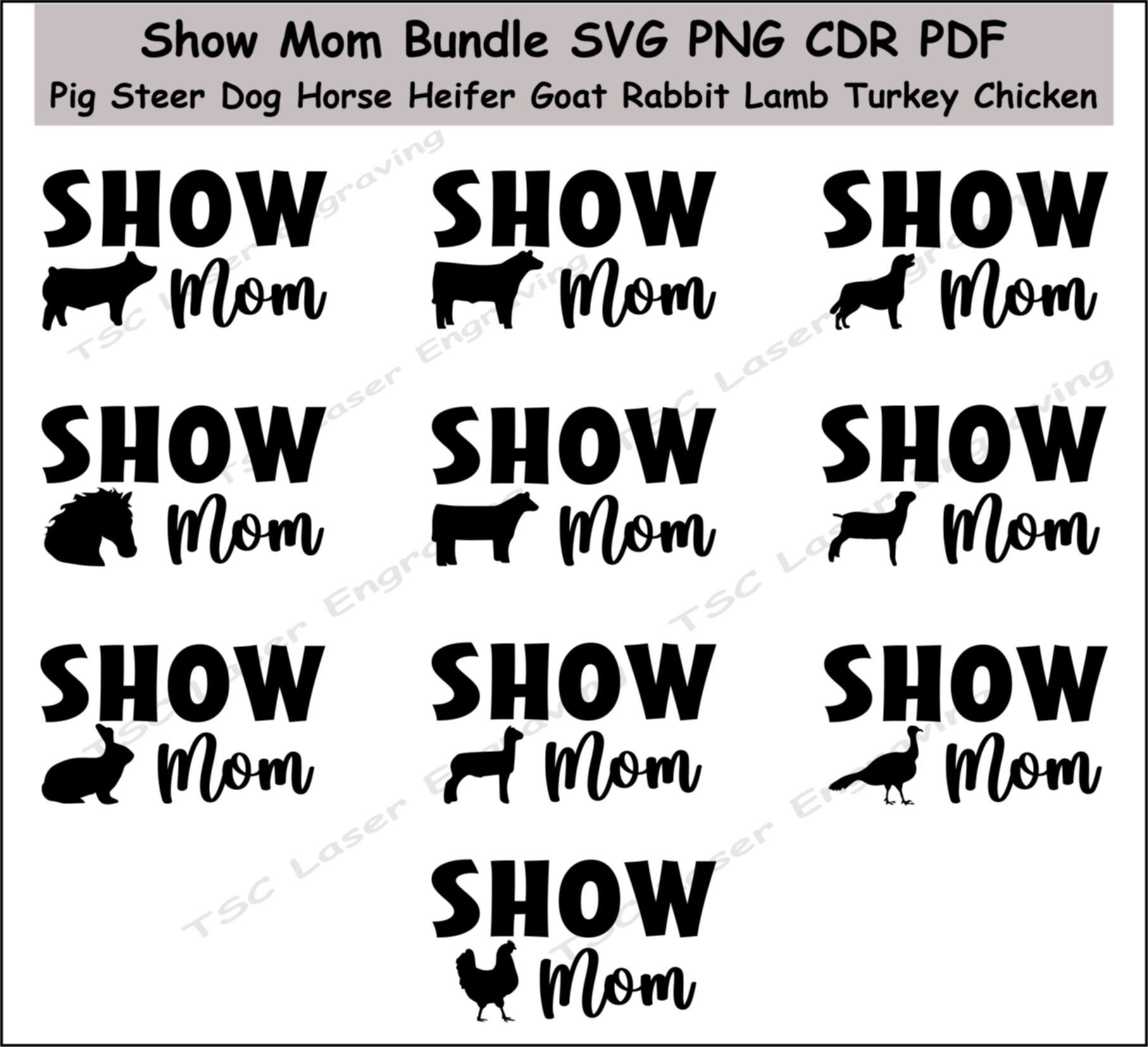 Livestock Show Mom Shirt SVG, Printable PDF FFA, 4H, County Fair