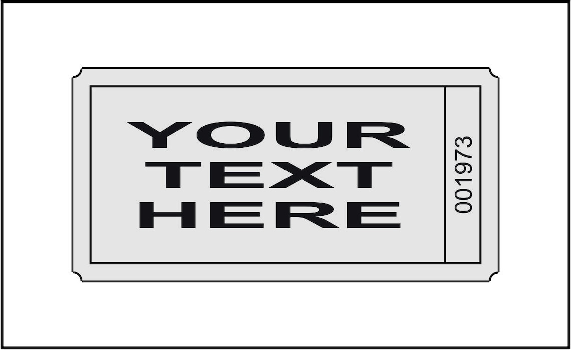 Ticket Template Digital File SVG and PDF Party Invitations, Movie ...