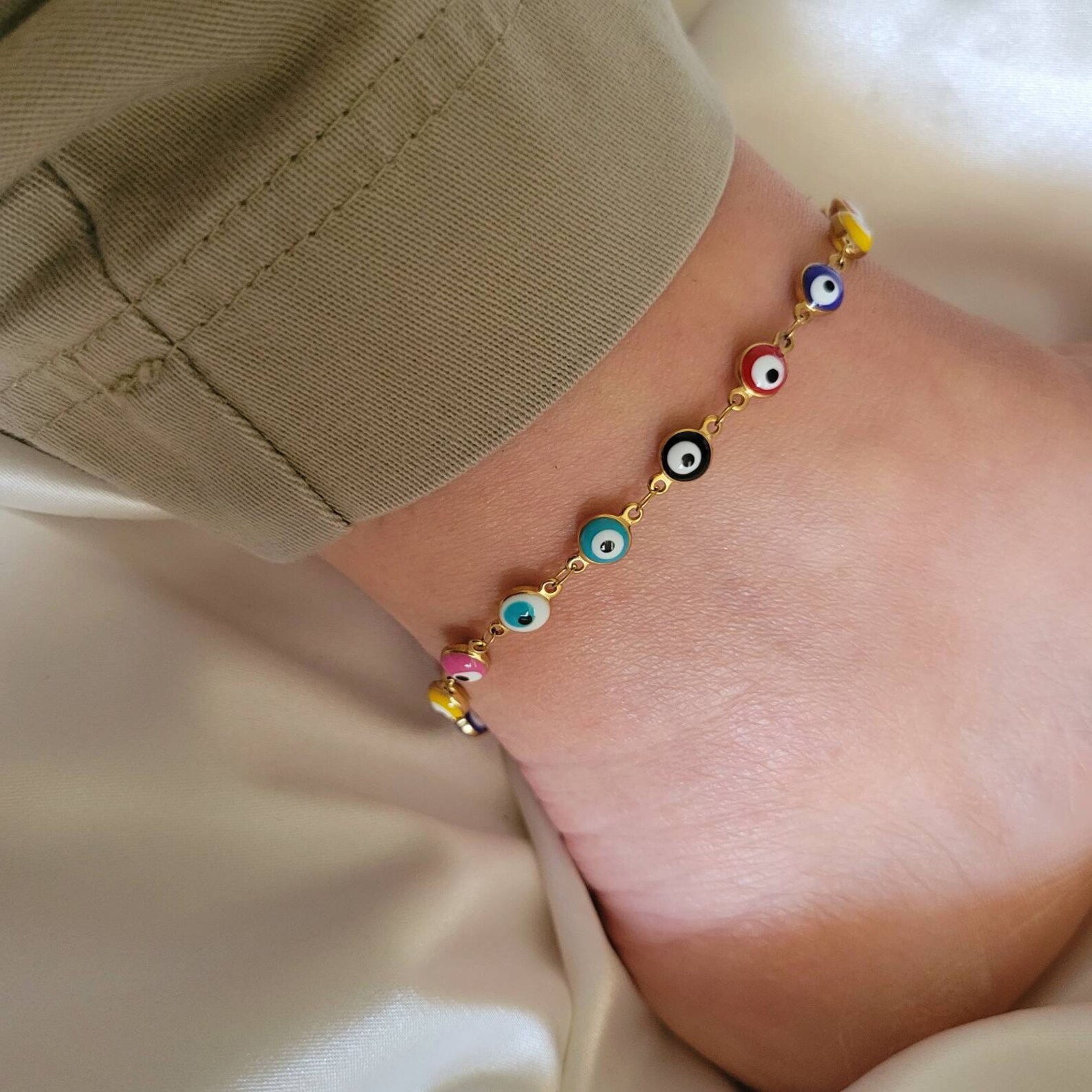 Evil Eye Anklet Bracelet Gold Evil Eye Anklet Gold Filled Etsy