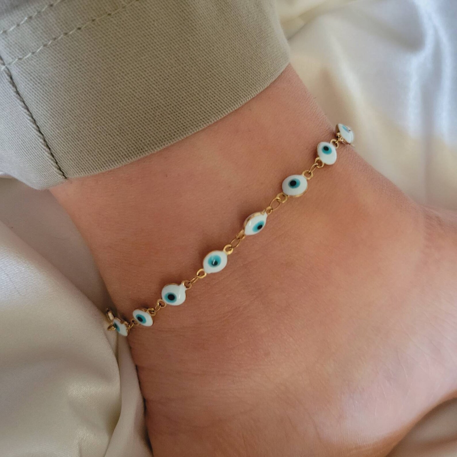 Evil Eye Anklet Bracelet Gold Evil Eye Anklet Gold Filled Etsy
