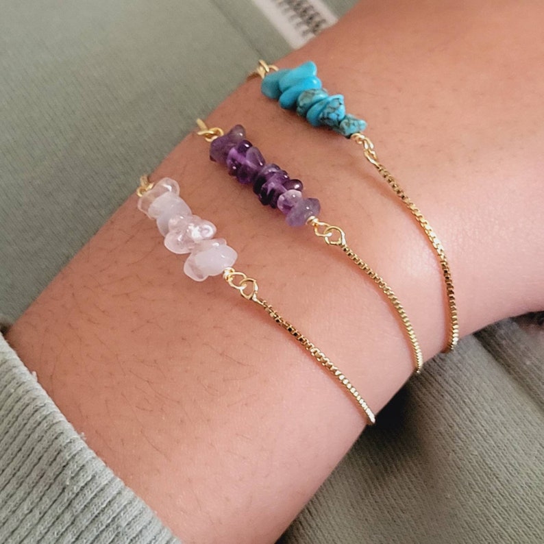 Amethyst Gold Bracelet, Raw Crystal, Amethyst Crystal, Adjustable Bracelet, Gemstone Bracelet, Gold Bracelet, Bridal Gift Jewelry zdjęcie 9