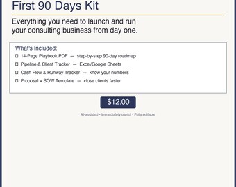 Starterpaket für Einzelberater (90 Tage) | Kunden-Tracker, Cashflow-Planung, Angebotsvorlage (Digitaler Download)