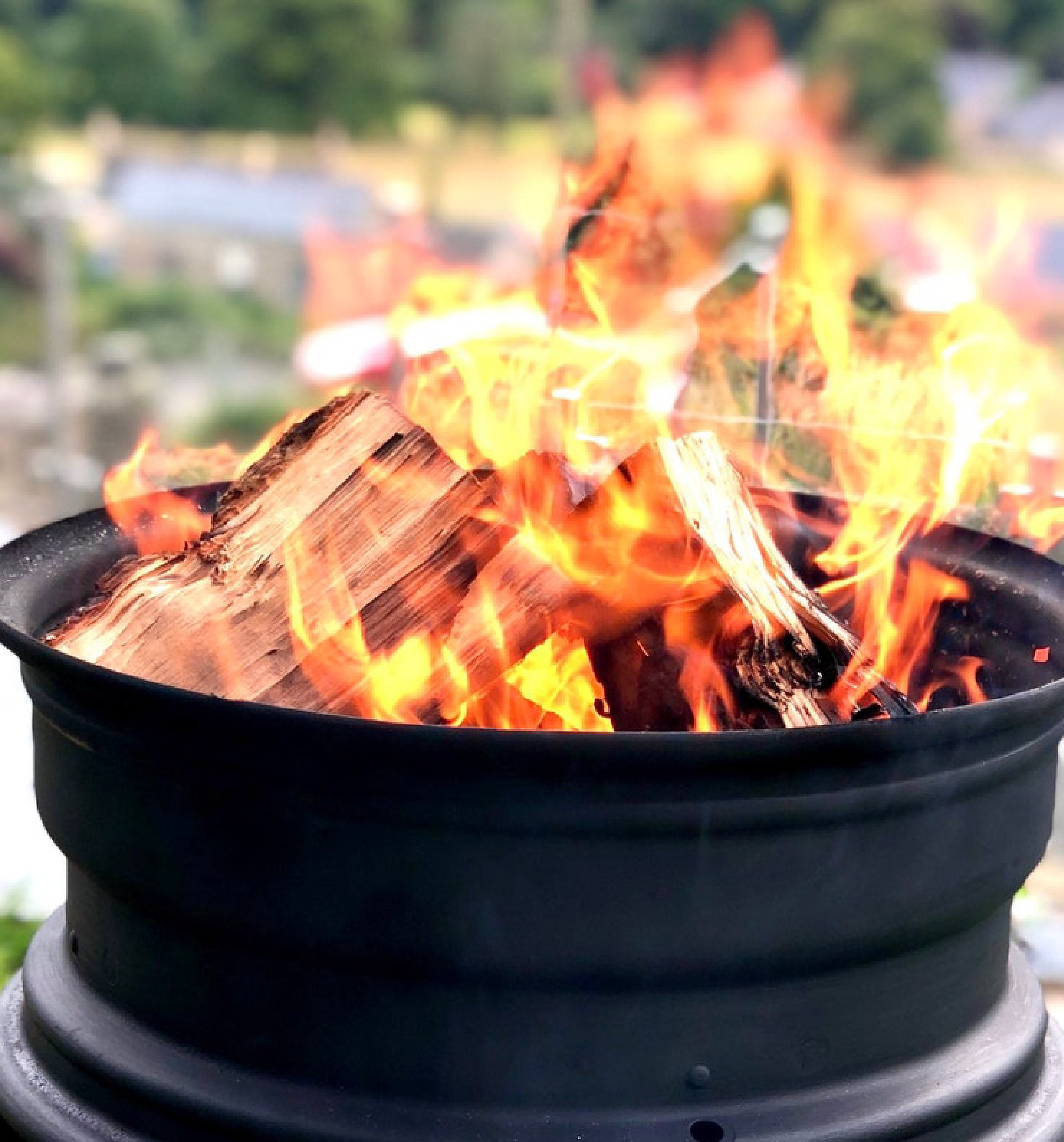 Handmade Upcycled Steel Wheel Fire Pit Bowl Log Burner/ Grill - Etsy UK