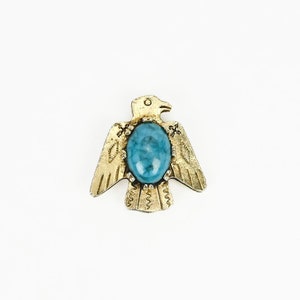 Vintage Silver Navajo Thunderbird w/ Turquoise Belly Bolo Tie Clasp