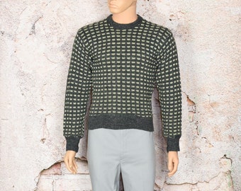 Vintage Men&#39;s Petersen & Dekke Product of Norway Grey/Tan Pullover Sweater - 14