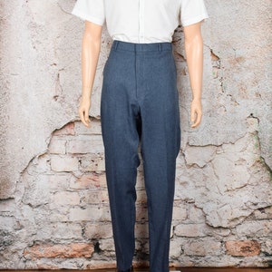 Vintage Men&#39;s Levi&#39;s Bluish Grey Action Slacks Polyester Dress Pants - 38 X 34