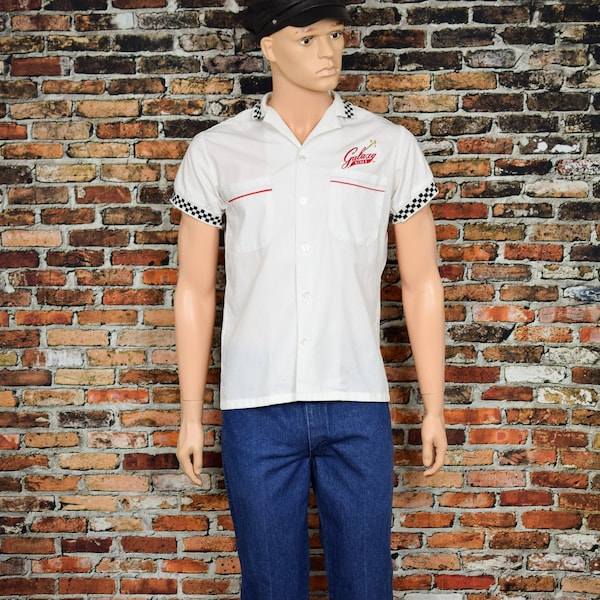 Vintage 50s Men's Career Uniforms Embroidered "Galaxy Diner" Work Shirt - S