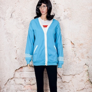 NEW W/ TAGS *Deadstock* Women&#39;s Vintage 90s Jaclyn Smith Sport Turquoise Cardigan Sweater - L