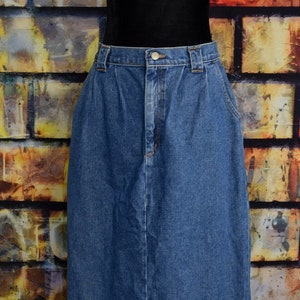 スカート Vintage Vivaldi blue denim pencil skirt Women's Vintage Vivaldi Jeanswear Blue Denim Jean Maxi Skirt - 14