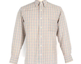 Vintage 60s Multi-Color Plaid Sears, Roebuck, and Co. Long Sleeve Button Down Shirt - 15-1/2 32/33