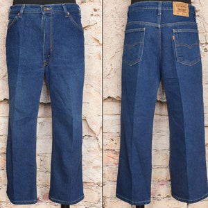 Men&#39;s Vintage Levi&#39;s 517 Bootcut Orange Tab Dark Blue Denim Jeans 517-2017