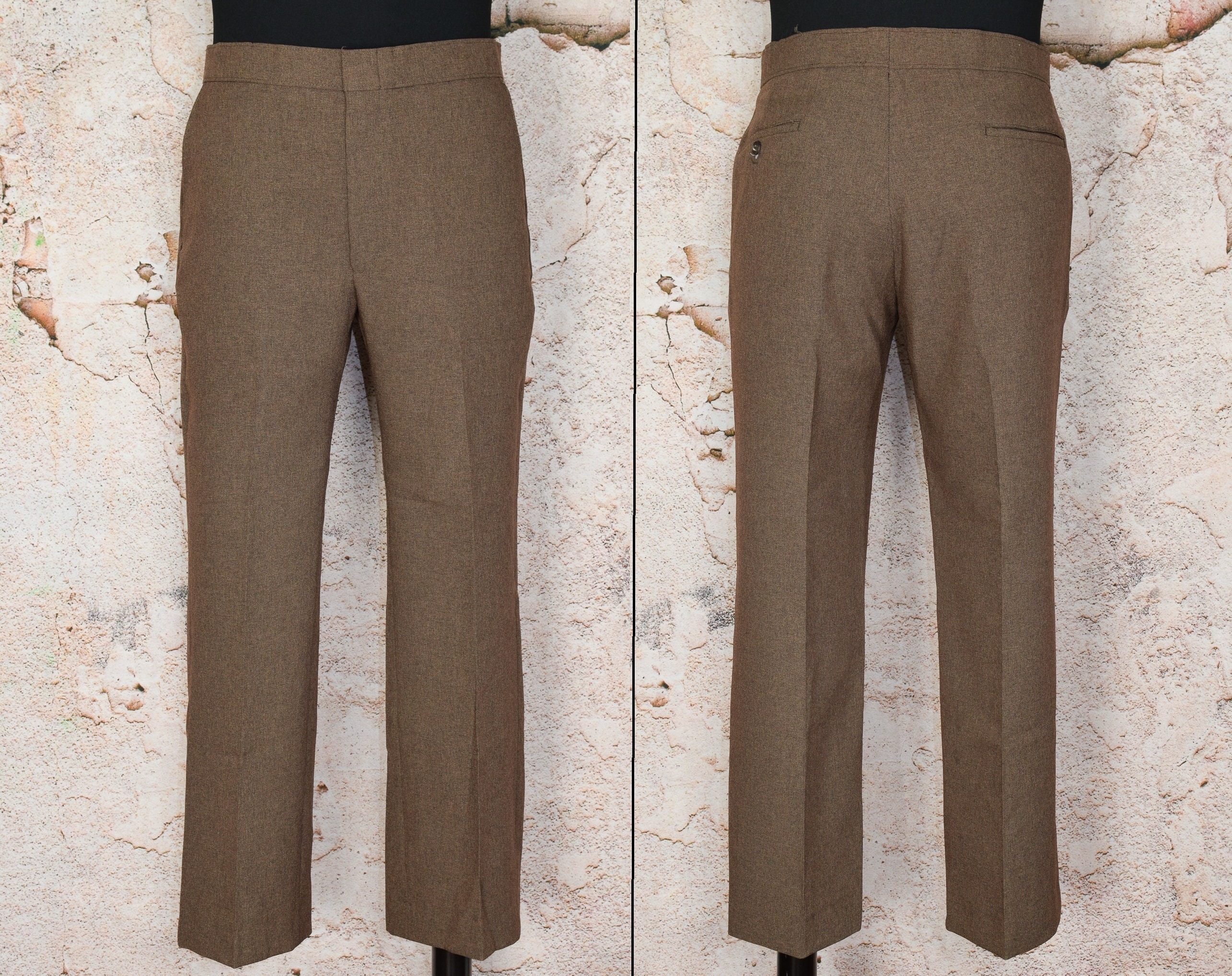 Vintage 70s/80s Brown LEVI'S Action Slacks Polyester Dress Vintage 70s/80s Brown LEVI'S Action Slacks Polyester Dress