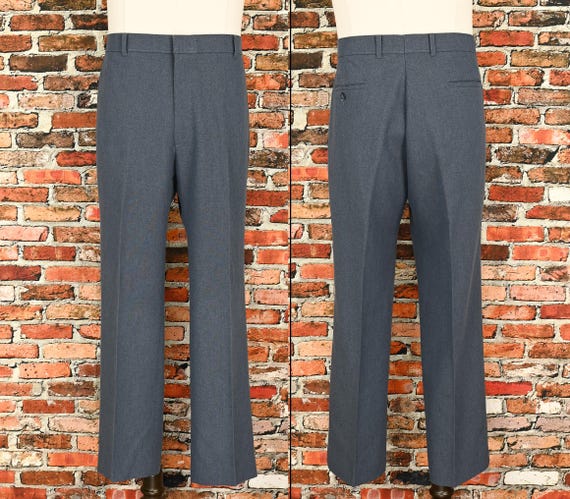 Vintage 70s/80s Greyish Blue LEVI'S Action Slacks Polyester Dress