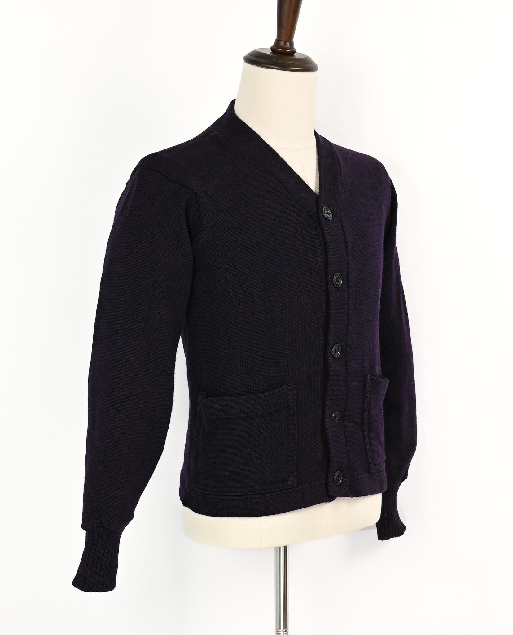 Vintage 30s/40s WILSON Purple Letterman Cardigan Sweater - 40 - Etsy display picture 1