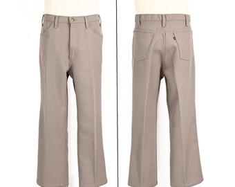 Vintage Men's 70s/80s Grey LEVI'S Action Slacks Polyester USA Made