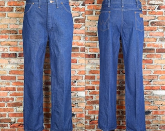Vintage 70s/80s Men's Dark Blue WRANGLER Denim Jeans - 38 X 32