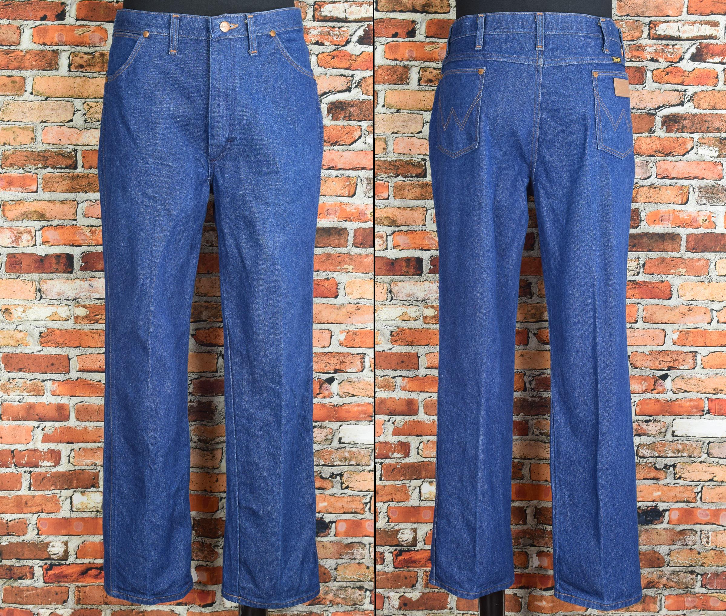 Vintage 70s/80s Men's Dark Blue WRANGLER Denim Jeans - 38 X 32 - Etsy