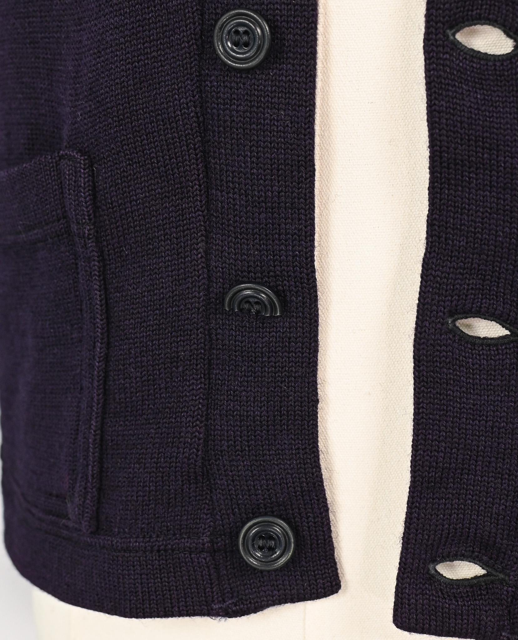 Vintage 30s/40s WILSON Purple Letterman Cardigan Sweater - 40 - Etsy display picture 1