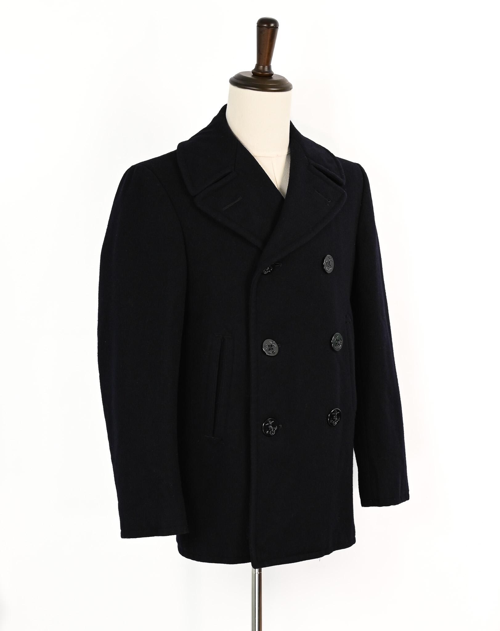 Vintage 1973 Men's Pembroke Blue Black Melton Wool Military