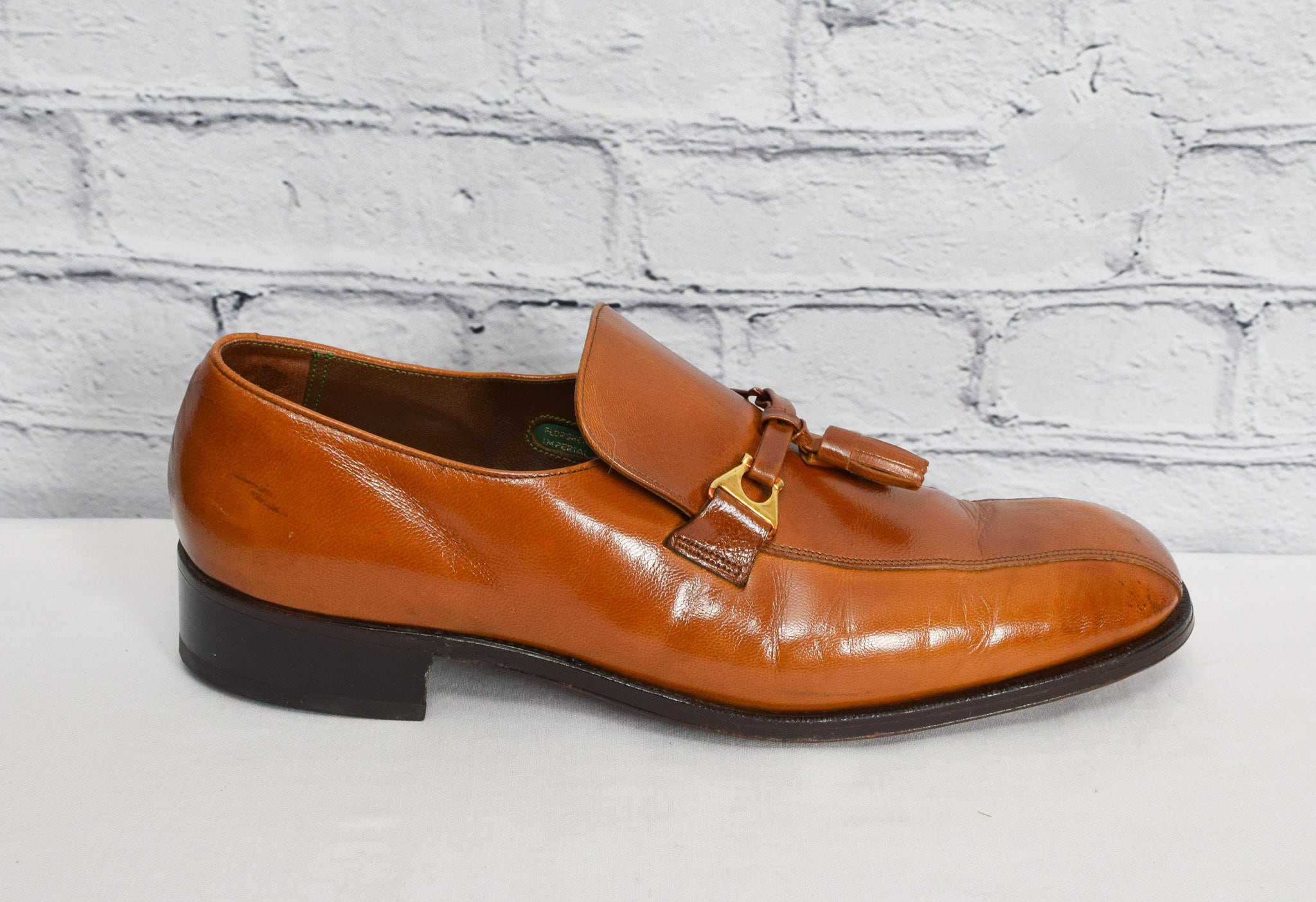 Vintage Men's 70s the Florsheim Shoe Imperial Quality Light Brown Horse ...