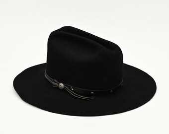 Vintage Eddy Bros Black Wool Cattleman Western Hat Boho Festival 7 Eddy Bros Vintage Hat – House of Hatters main image 3