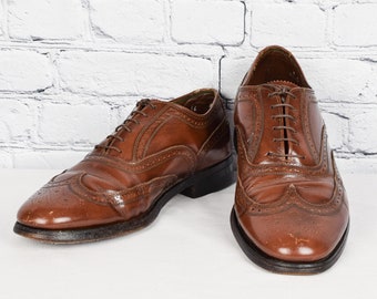 Vintage Men's Florsheim Imperial 93602 Brown Grain Textured Vintage Men's Florsheim Imperial 93602 Brown Grain Textured