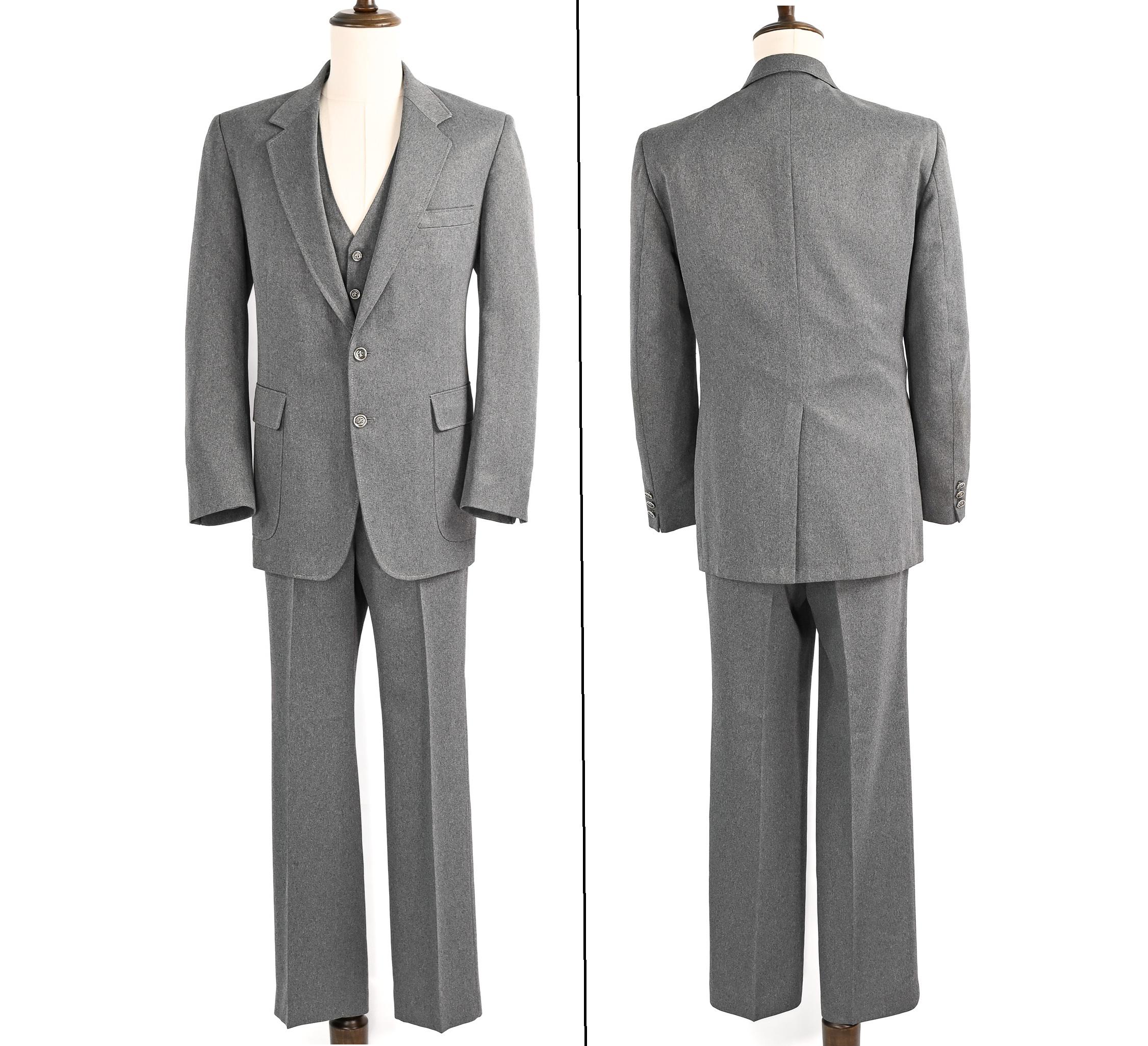 Vintage Men's Jcpenney Comfort Suited Separates 3pc Gray Suit