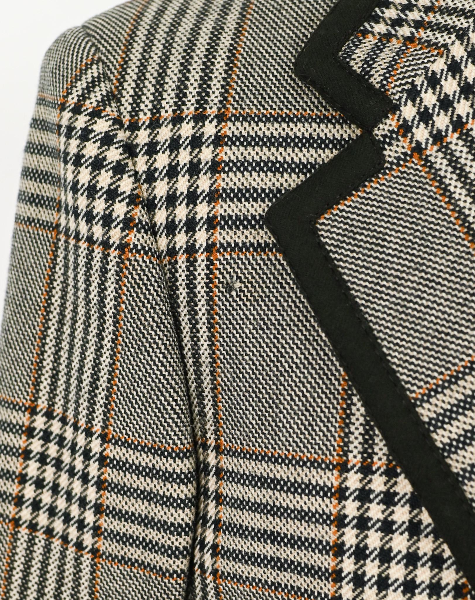 Vintage *rare* Men's 70s Roman Style by Brioni Black & White Plaid