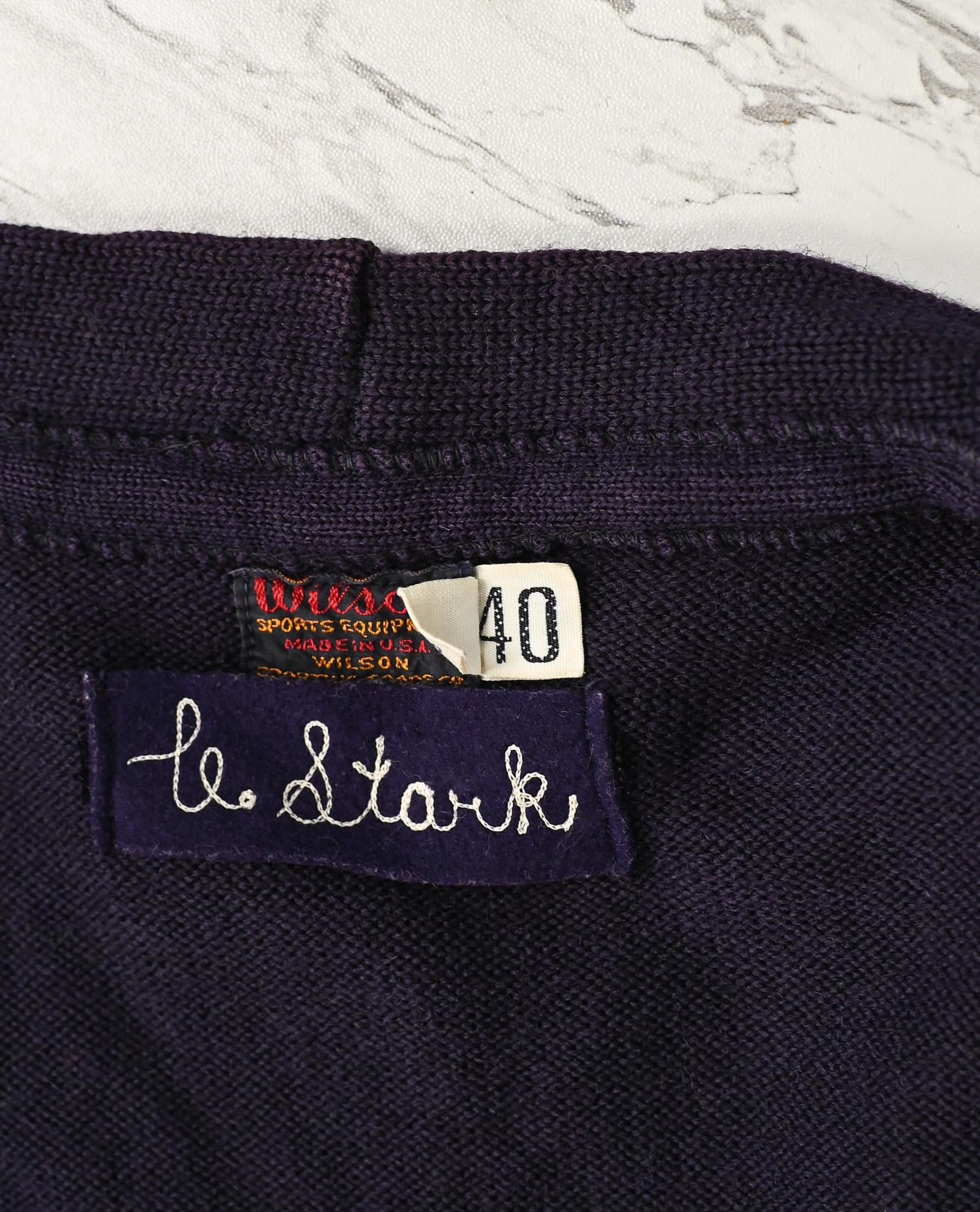 Vintage 30s/40s WILSON Purple Letterman Cardigan Sweater - 40 - Etsy display picture 1
