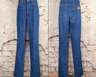 Vintage Men's 70s/80s Dark Blue WRANGLER Denim Jeans - 33 X 38