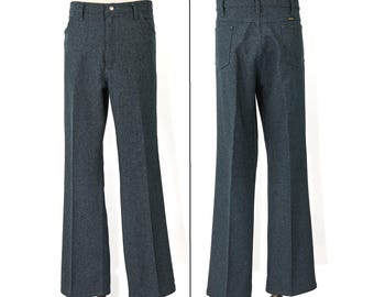 Vintage Y2K Men's Heather Blue WRANGLER Western Polyester Dress Pants - 38 X 32