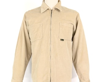 Vintage 90s/Y2K Men's Tan Corduroy DR. MARTENS Air Wair Zip Up USA Made Shirt Jacket - S